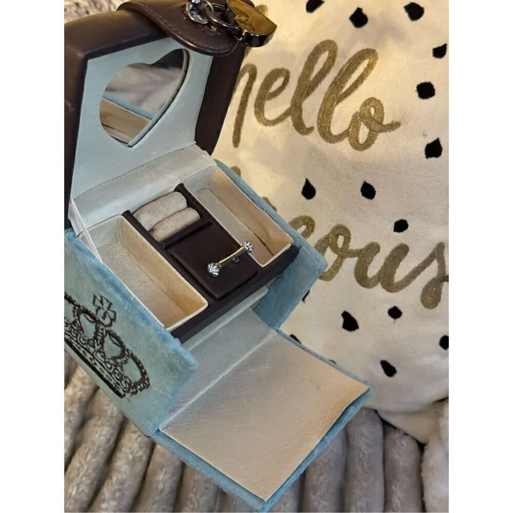 Juicy Couture vintage y2k velour square Jewelry Box bag pouch Case & Storage